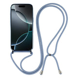 EIDERWOOD iPhone 17 Pro Flexibelt Plast Skal med Justerbar Rem - MagSafe Kompatibel - Genomskinlig / Blå