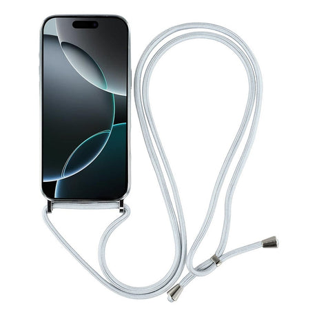 EIDERWOOD iPhone 17 Pro Flexibelt Plast Skal med Justerbar Rem - MagSafe Kompatibel - Genomskinlig / Silver