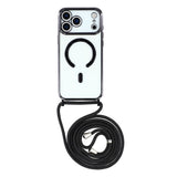 EIDERWOOD iPhone 17 Pro Flexibelt Plast Skal med Justerbar Rem - MagSafe Kompatibel - Genomskinlig / Svart