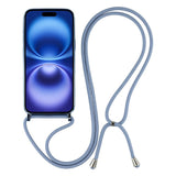 EIDERWOOD iPhone 17 Flexibelt Plast Skal med Justerbar Rem - MagSafe Kompatibel - Genomskinlig / Blå