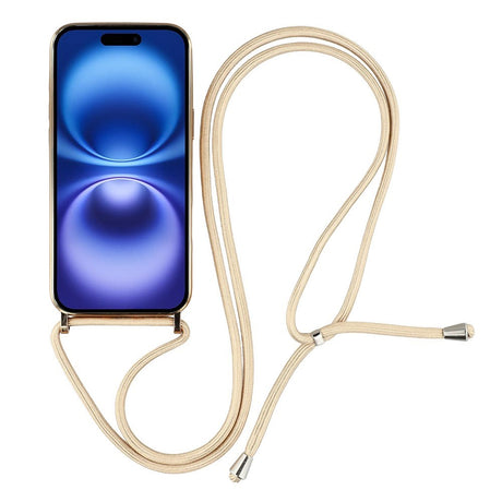 EIDERWOOD iPhone 17 Flexibelt Plast Skal med Justerbar Rem - MagSafe Kompatibel - Genomskinlig / Guld