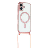 EIDERWOOD iPhone 17 Flexibelt Plast Skal med Justerbar Rem - MagSafe Kompatibel - Genomskinlig / Rosa