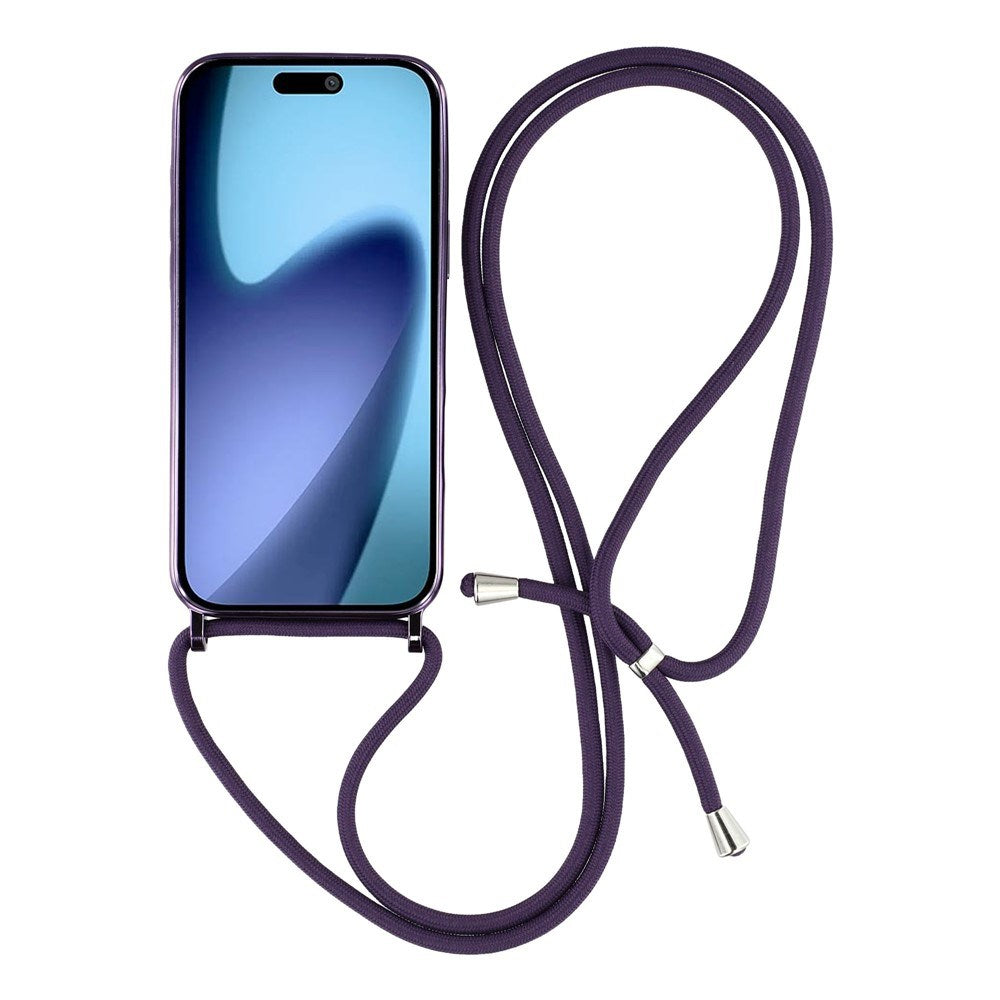 EIDERWOOD iPhone Air Flexibelt Plast Skal med Justerbar Rem - MagSafe Kompatibel - Genomskinlig / Lila