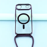 EIDERWOOD iPhone Air Flexibelt Plast Skal med Justerbar Rem - MagSafe Kompatibel - Genomskinlig / Lila