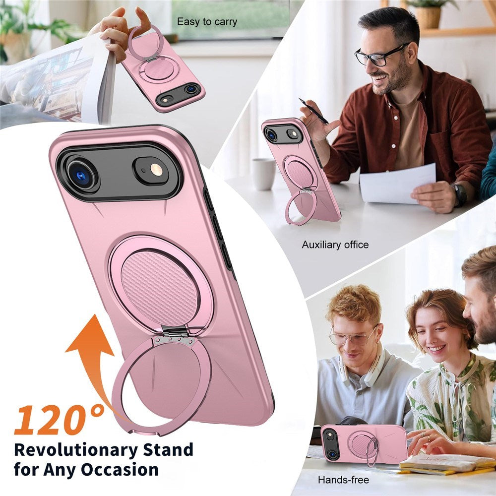 EIDERWOOD iPhone Air Skal med Roterande Kickstand - MagSafe Kompatibel - Rosa