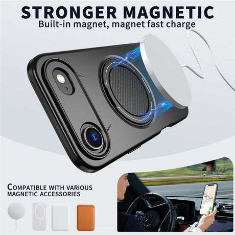 EIDERWOOD iPhone Air Skal med Roterande Kickstand - MagSafe Kompatibel - Svart