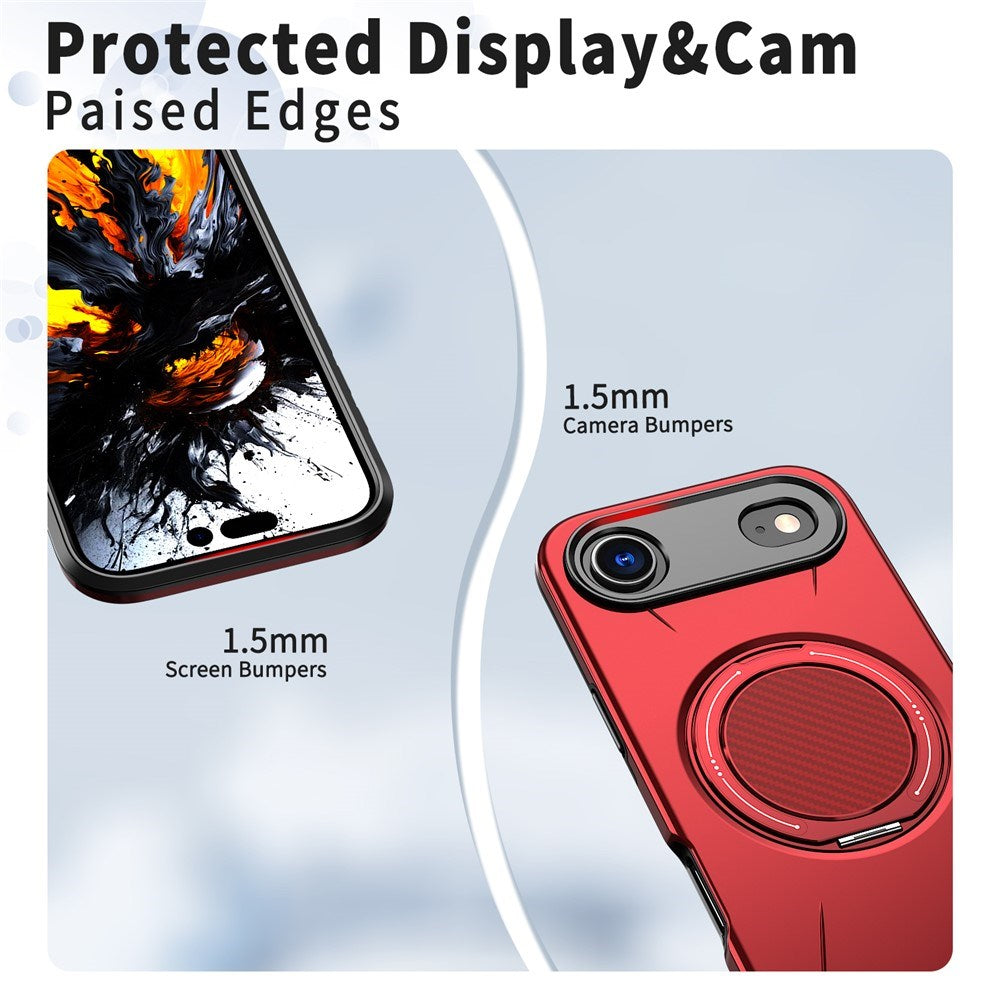 EIDERWOOD iPhone Air Skal med Roterande Kickstand - MagSafe Kompatibel - Röd