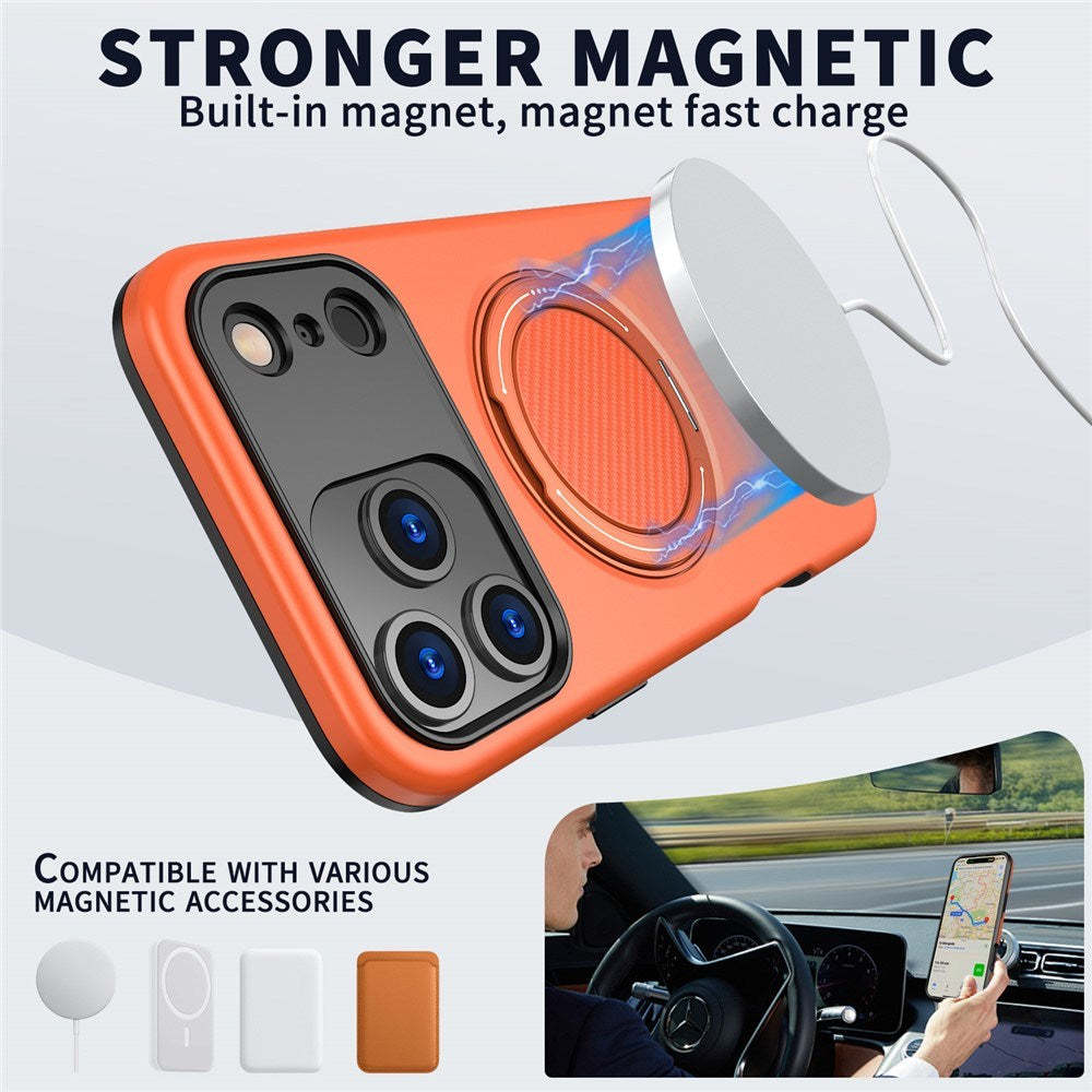 EIDERWOOD iPhone 17 Pro Skal med Roterande Kickstand - MagSafe Kompatibel - Orange