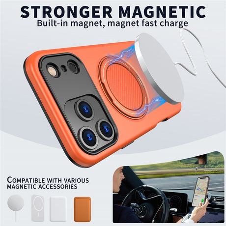 EIDERWOOD iPhone 17 Pro Skal med Roterande Kickstand - MagSafe Kompatibel - Orange