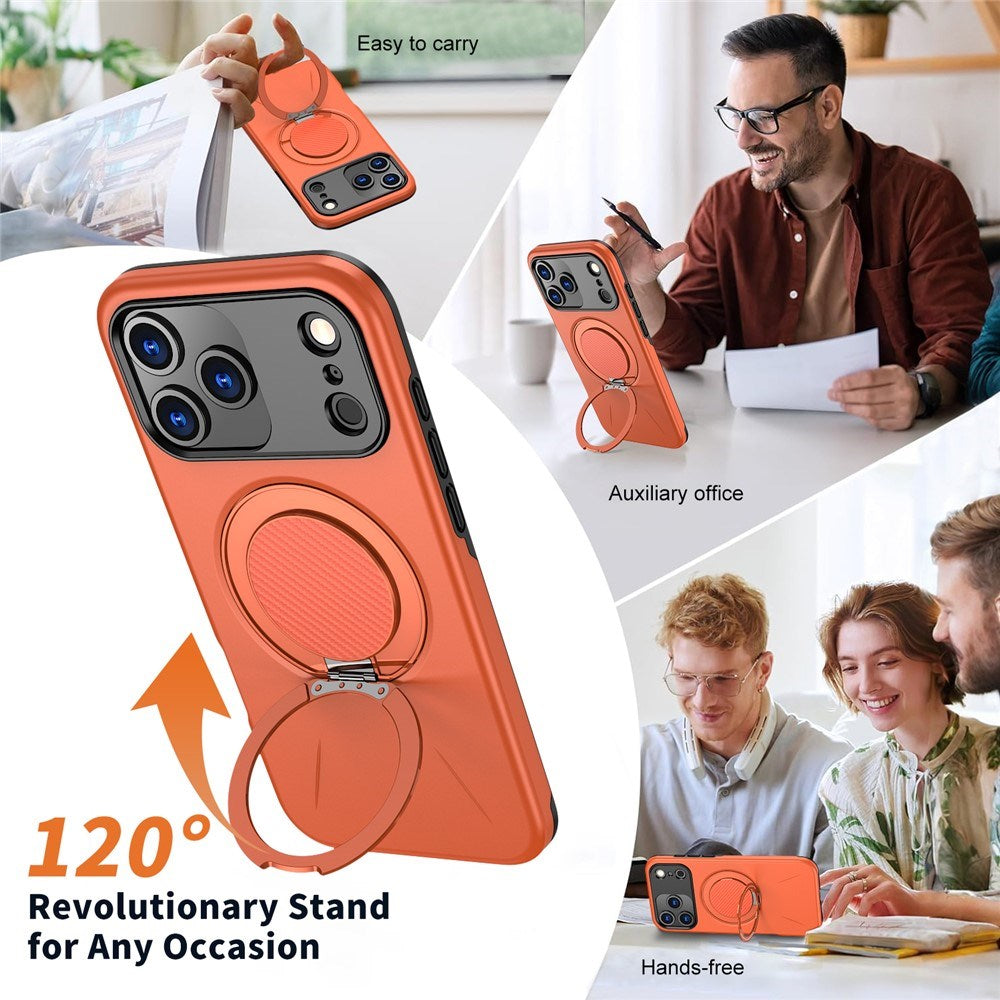 EIDERWOOD iPhone 17 Pro Skal med Roterande Kickstand - MagSafe Kompatibel - Orange