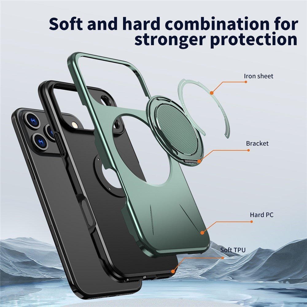 EIDERWOOD iPhone 17 Pro Skal med Roterande Kickstand - MagSafe Kompatibel - Grön