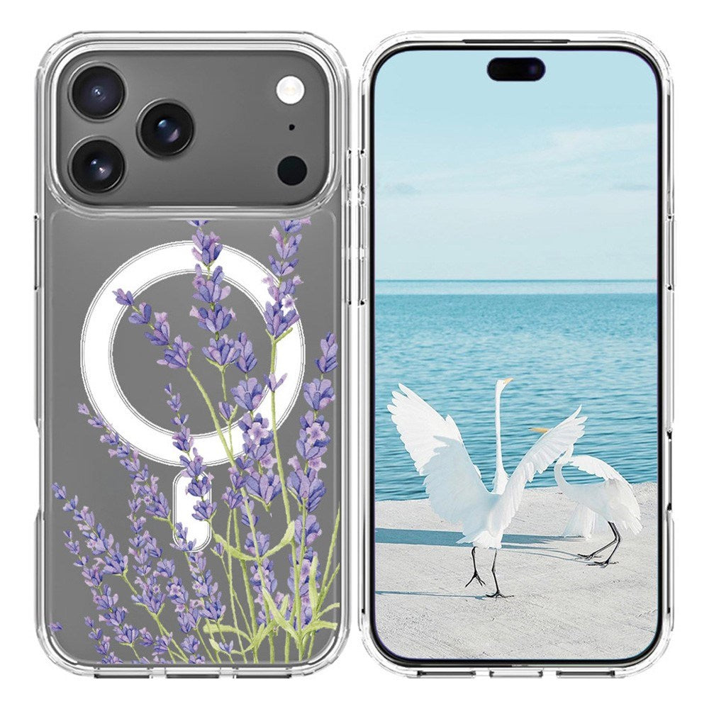 EIDERWOOD iPhone 17 Pro Hybrid Plast Skal - MagSafe-kompatibelt - Lavendelblommor