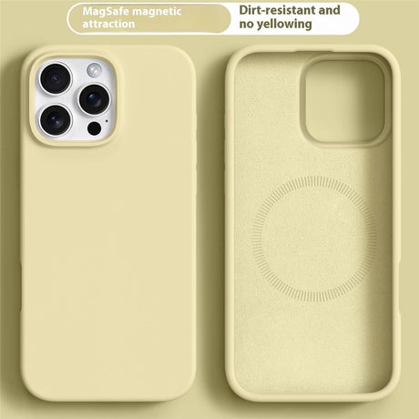 iPhone 16 Pro Max 2-i-1 Silikon & Hård Plast Skal - MagSafe Kompatibel - Gul