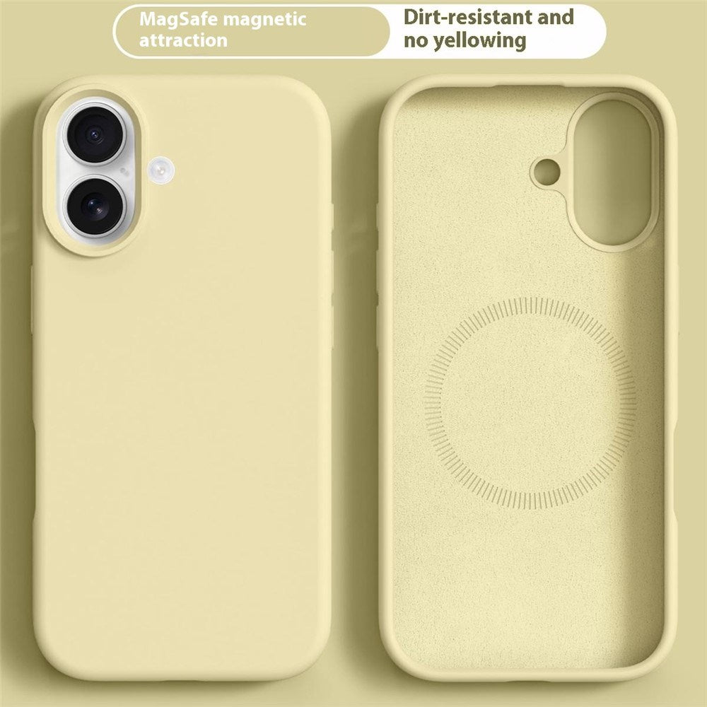 iPhone 16 2-i-1 Silikon & Hård Plast Skal - MagSafe Kompatibel - Gul
