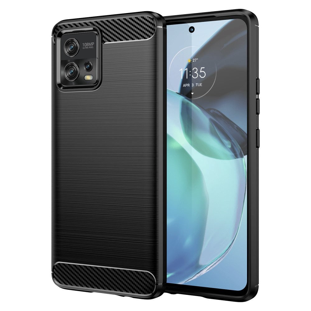 Motorola G72 Brushed Carbon Skal - Svart