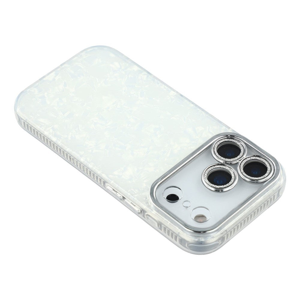 EIDERWOOD iPhone 17 Pro Hybrid Plast Skal m. Inbyggt Kameralinsskydd - Pärlemormönster / Vit