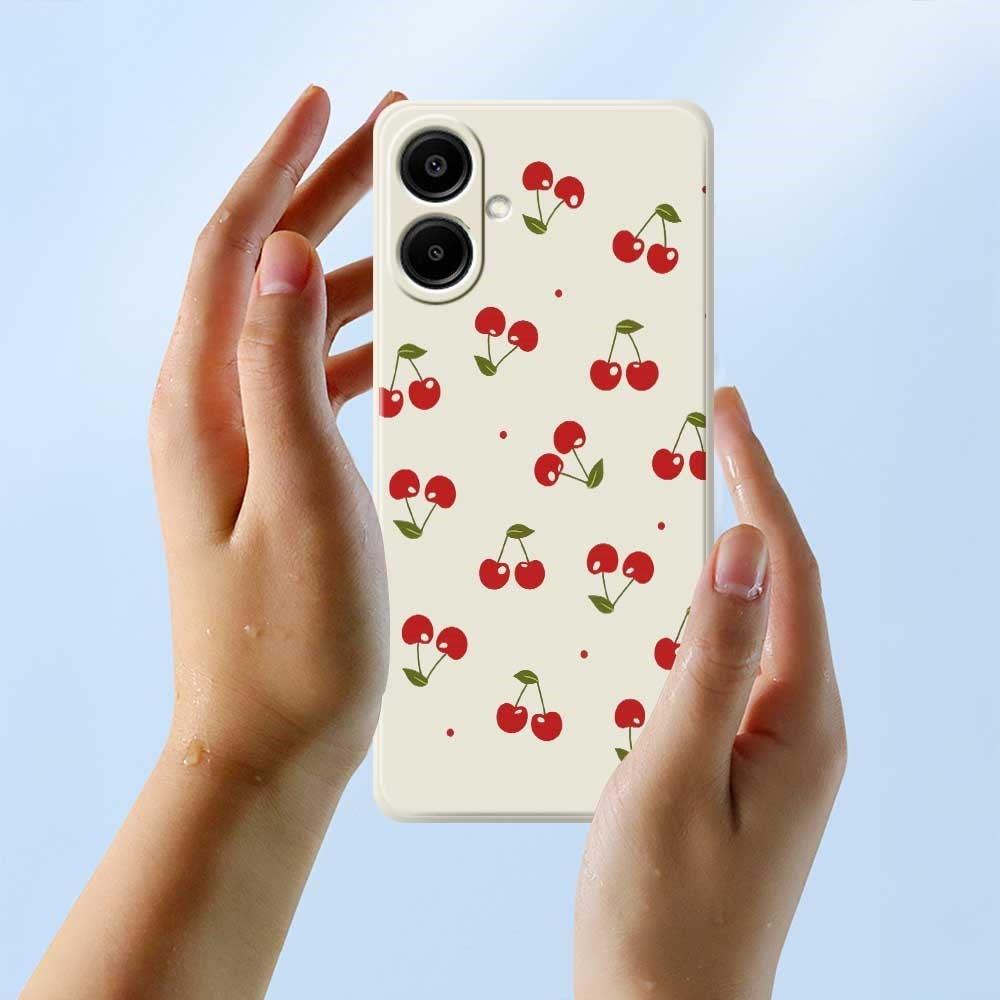 Samsung Galaxy A07 EIDERWOOD Flexibelt Plast Skal med Körsbärstryck - Lila