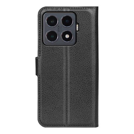 Xiaomi 15T Pro EIDERWOOD Konstläder Flip Fodral med Korthållare & Ställfunktion - Svart