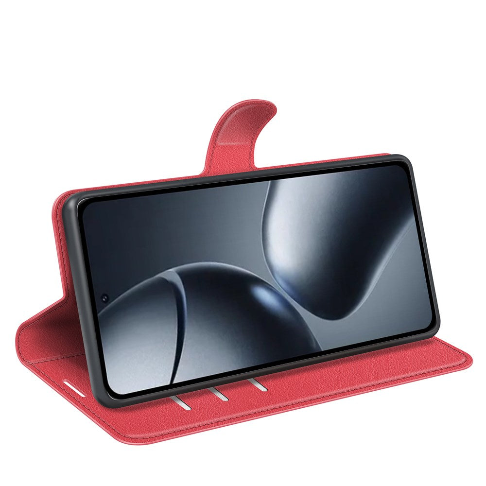 Xiaomi 15T Pro EIDERWOOD Konstläder Fodral med Korthållare & Ställfunktion - Röd