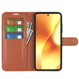 Realme 15 EIDERWOOD Konstläder Fodral med Korthållare & Ställfunktion - Brun