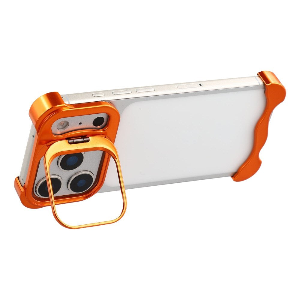 iPhone 17 Pro Tvådelat Metall Bumper Skal m. Stödfunktion & Linsskydd - Orange