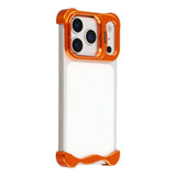 iPhone 17 Pro Tvådelat Metall Bumper Skal m. Stödfunktion & Linsskydd - Orange