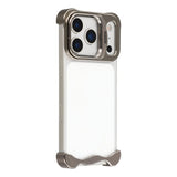 iPhone 17 Pro Tvådelat Metall Bumper Skal m. Stödfunktion & Linsskydd - Titanium