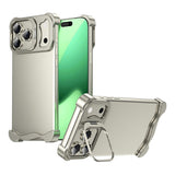 iPhone 17 Pro Tvådelat Metall Bumper Skal m. Stödfunktion & Linsskydd - Titanium