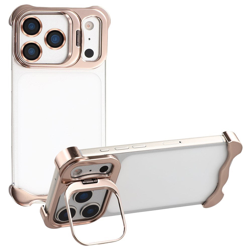iPhone 17 Pro Tvådelat Metall Bumper Skal m. Stödfunktion & Linsskydd - Guld