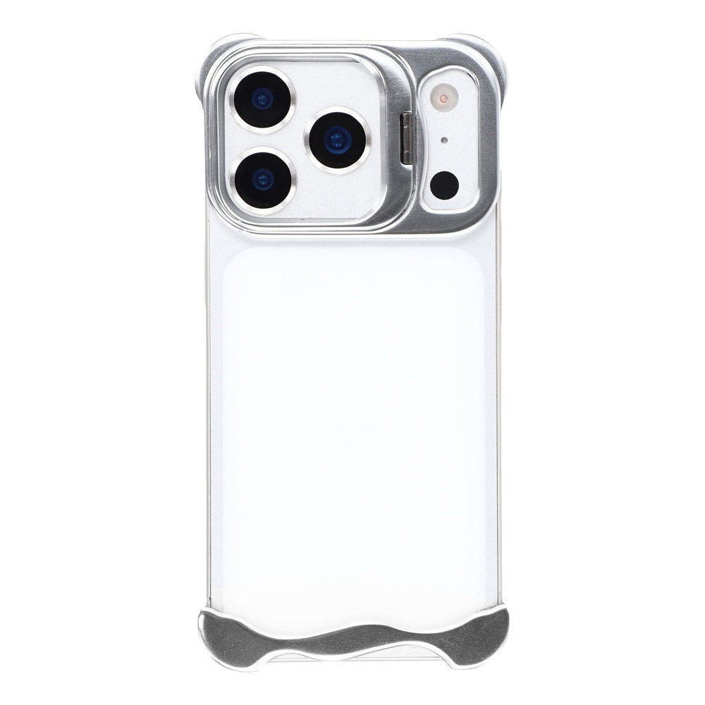 iPhone 17 Pro Tvådelat Metall Bumper Skal m. Stödfunktion & Linsskydd - Silver