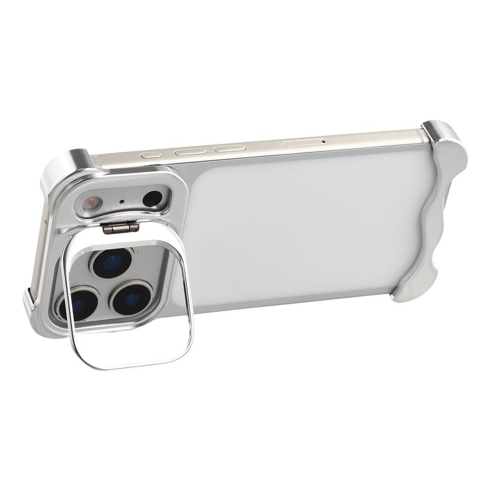 iPhone 17 Pro Tvådelat Metall Bumper Skal m. Stödfunktion & Linsskydd - Silver