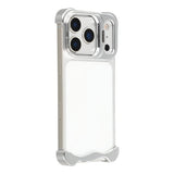 iPhone 17 Pro Tvådelat Metall Bumper Skal m. Stödfunktion & Linsskydd - Silver