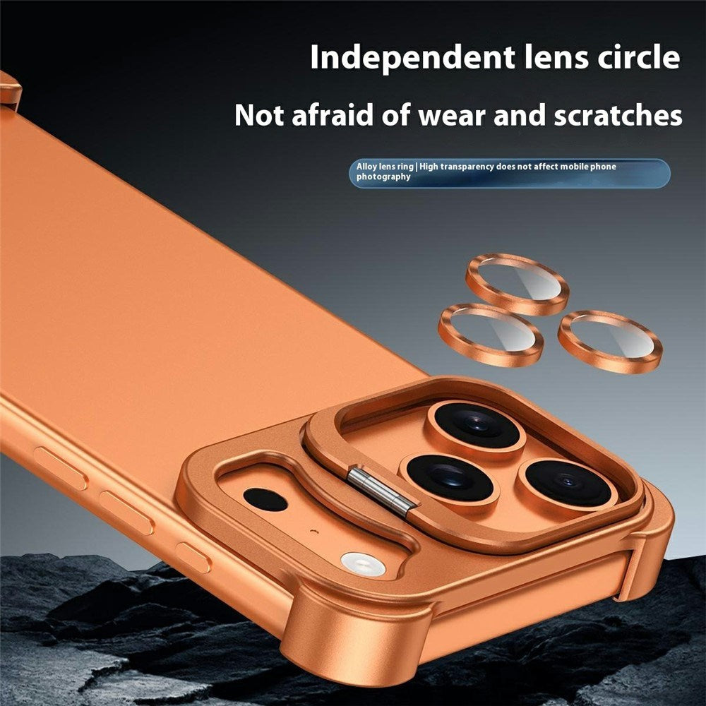 iPhone 17 Pro Tvådelat Metall Bumper Skal m. Stödfunktion & Linsskydd - Silver