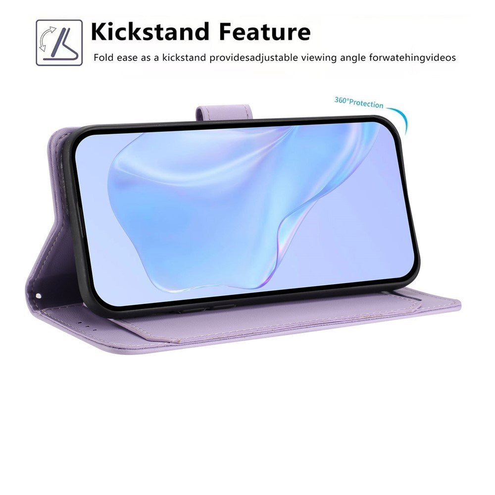 Motorola Moto G86 Power EIDERWOOD Konstläder Fodral med Rem & Korthållare - Lila