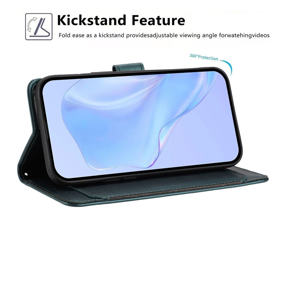 Motorola Moto G86 Power EIDERWOOD Konstläder Fodral med Rem & Korthållare - Grön