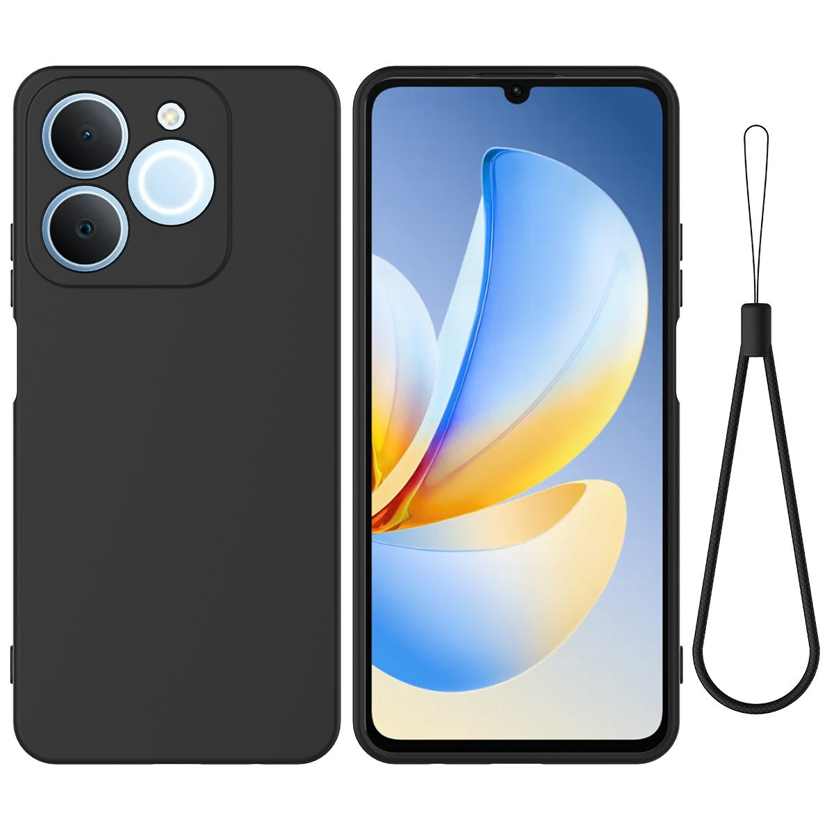 Realme Note 70T EIDERWOOD Fodrat Silikon Skal m. Rem - Svart