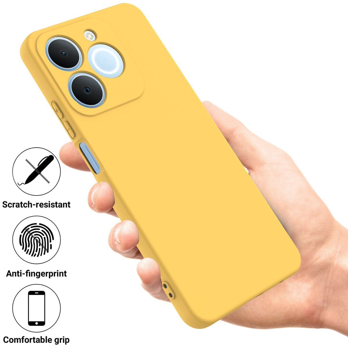 Realme Note 70T EIDERWOOD Fodrat Silikon Skal m. Rem - Gul