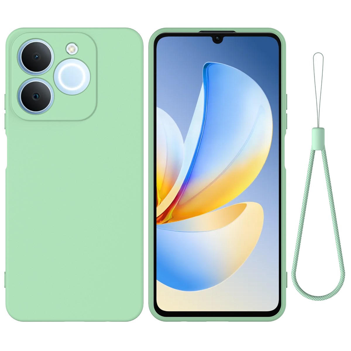 Realme Note 70T EIDERWOOD Fodrat Silikon Skal m. Rem - Grön
