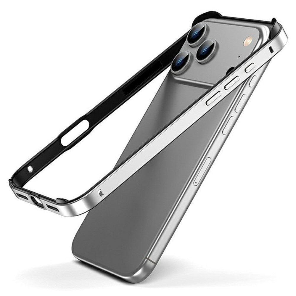 iPhone 17 Pro EIDERWOOD Metal Bumper Skal m. Förstärkta Silikon Hörn - Silver
