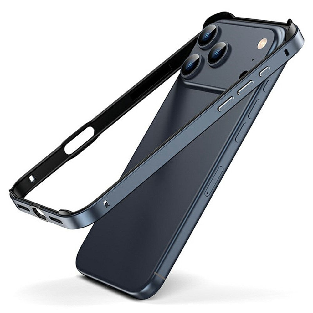 iPhone 17 Pro EIDERWOOD Metal Bumper Skal m. Förstärkta Silikon Hörn - Mörkblå