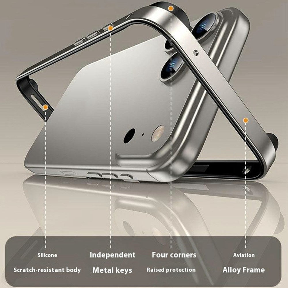 iPhone 17 Pro EIDERWOOD Metal Bumper Skal m. Förstärkta Silikon Hörn - Mörkblå