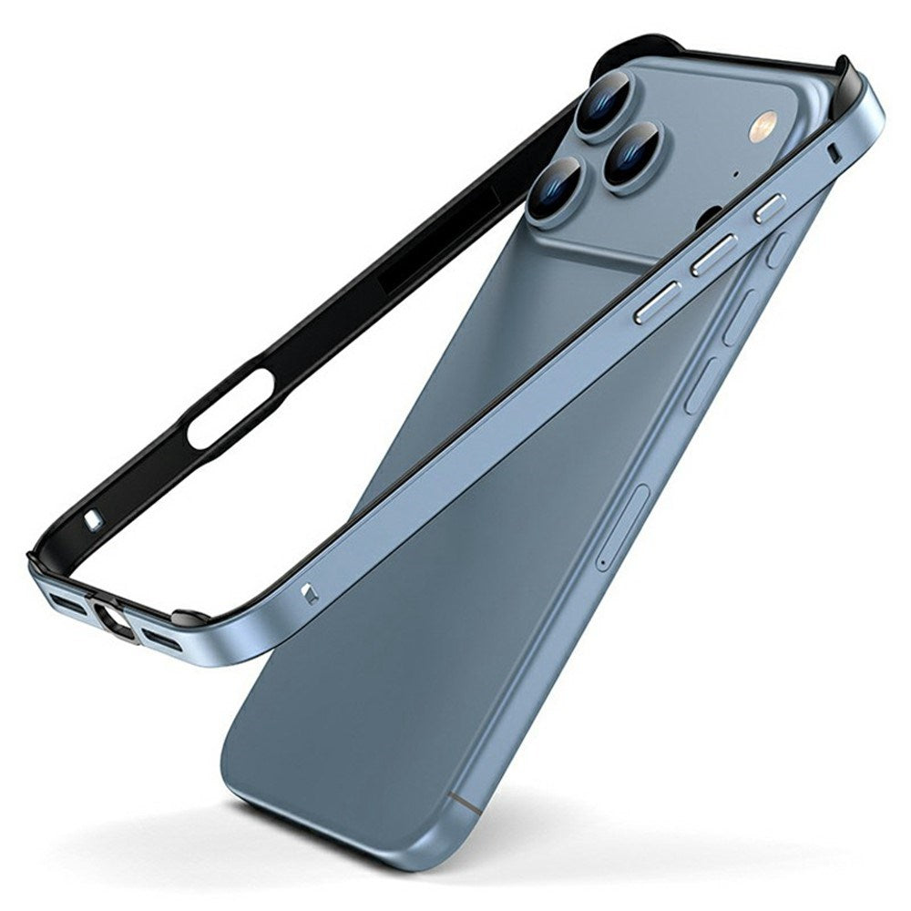 iPhone 17 Pro Max EIDERWOOD Metal Bumper Skal m. Förstärkta Silikon Hörn - Blå