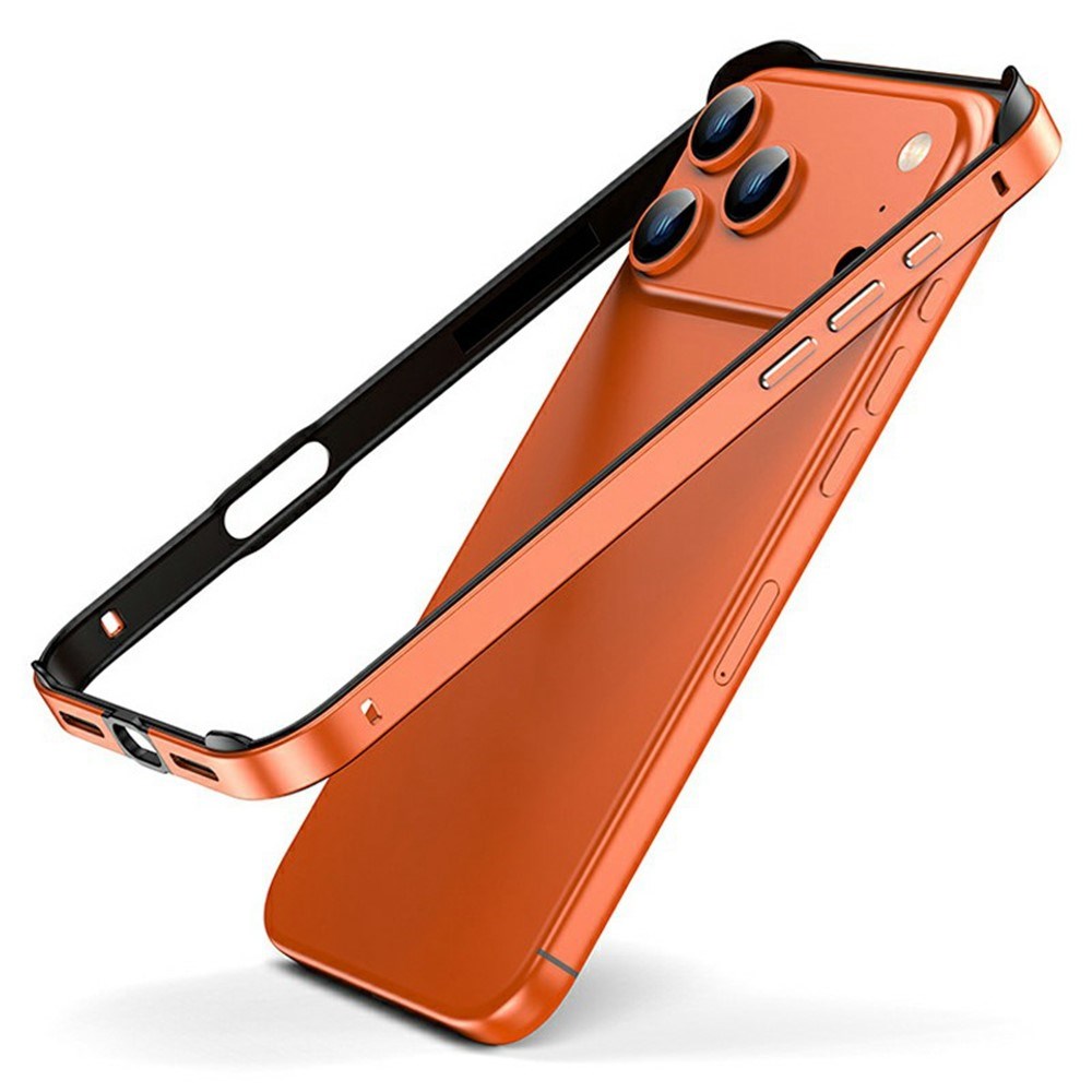 iPhone 17 Pro Max EIDERWOOD Metal Bumper Skal m. Förstärkta Silikon Hörn - Orange