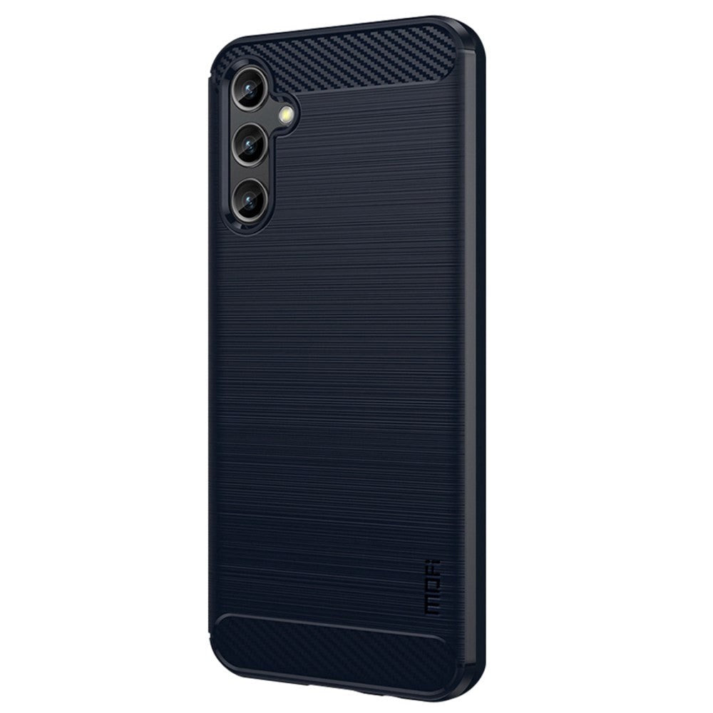 Samsung Galaxy A14 (5G) Mofi Brushed Carbon Fiber Skal - Blå