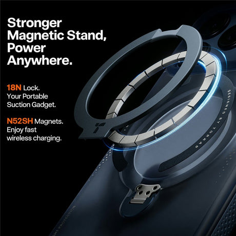 iPhone 17 Pro Max TORRAS Ostand Q3 Air Skal med Kickstand - MagSafe Kompatibel - Blå