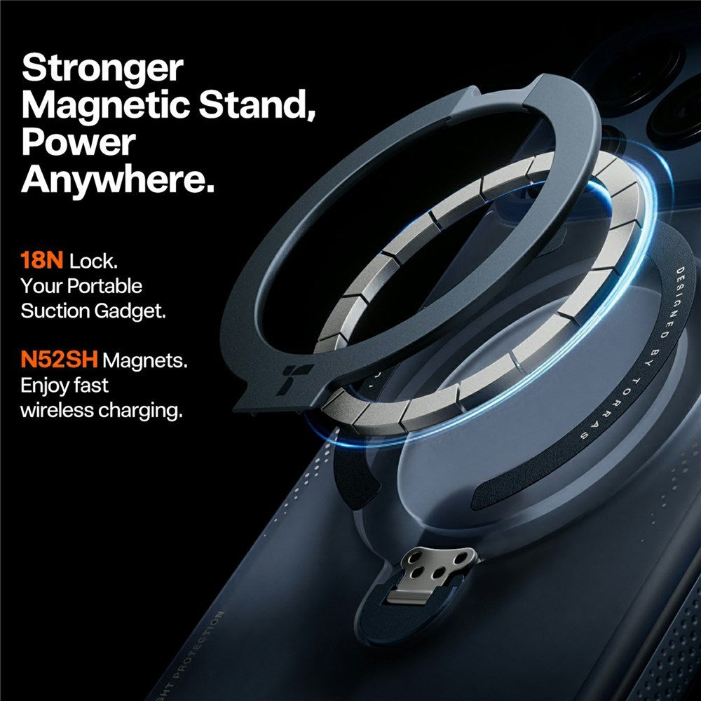 iPhone 17 Pro TORRAS Ostand Q3 Air Skal m. Kickstand - MagSafe Kompatibel - Blå