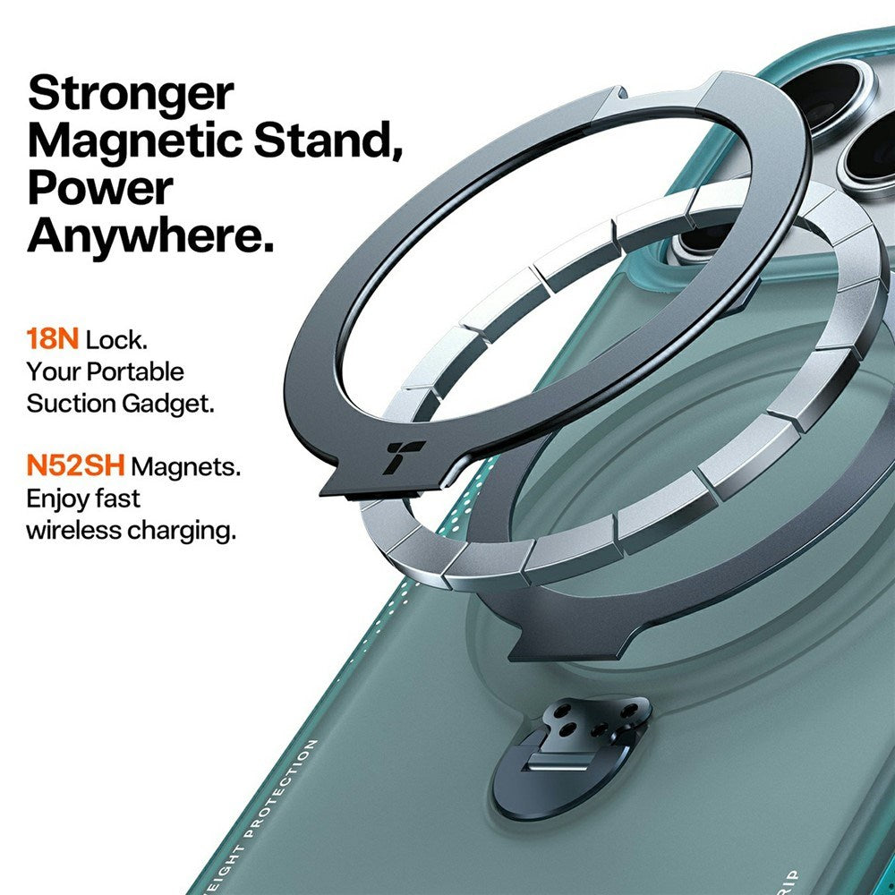 iPhone 17 Pro TORRAS Ostand Q3 Air Skal m. Kickstand - MagSafe Kompatibel - Grön