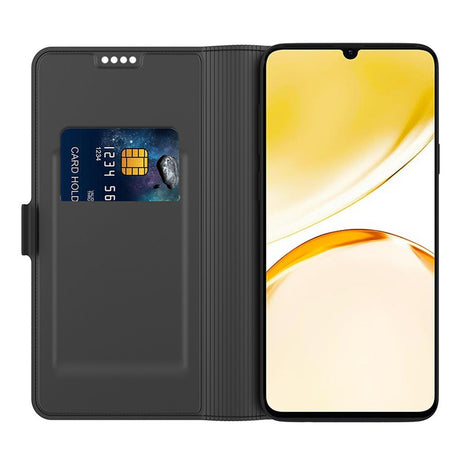 Realme Note 70T EIDERWOOD Konstläder Fodral m. Kortfack & Ställfunktion - Svart