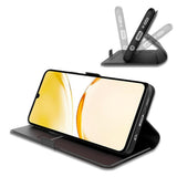 Realme Note 70T EIDERWOOD Konstläder Fodral m. Kortfack & Ställfunktion - Svart