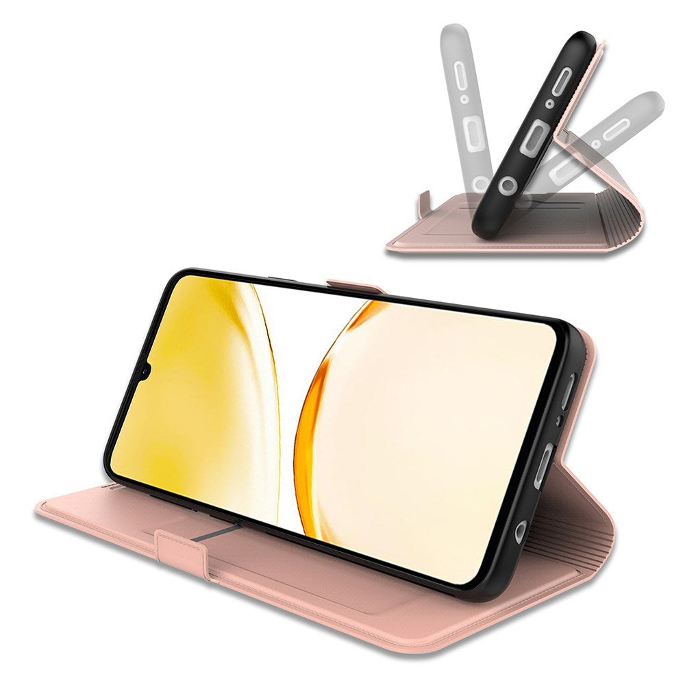Realme Note 70T EIDERWOOD Konstläder Fodral m. Kortfack & Ställfunktion - Rosa